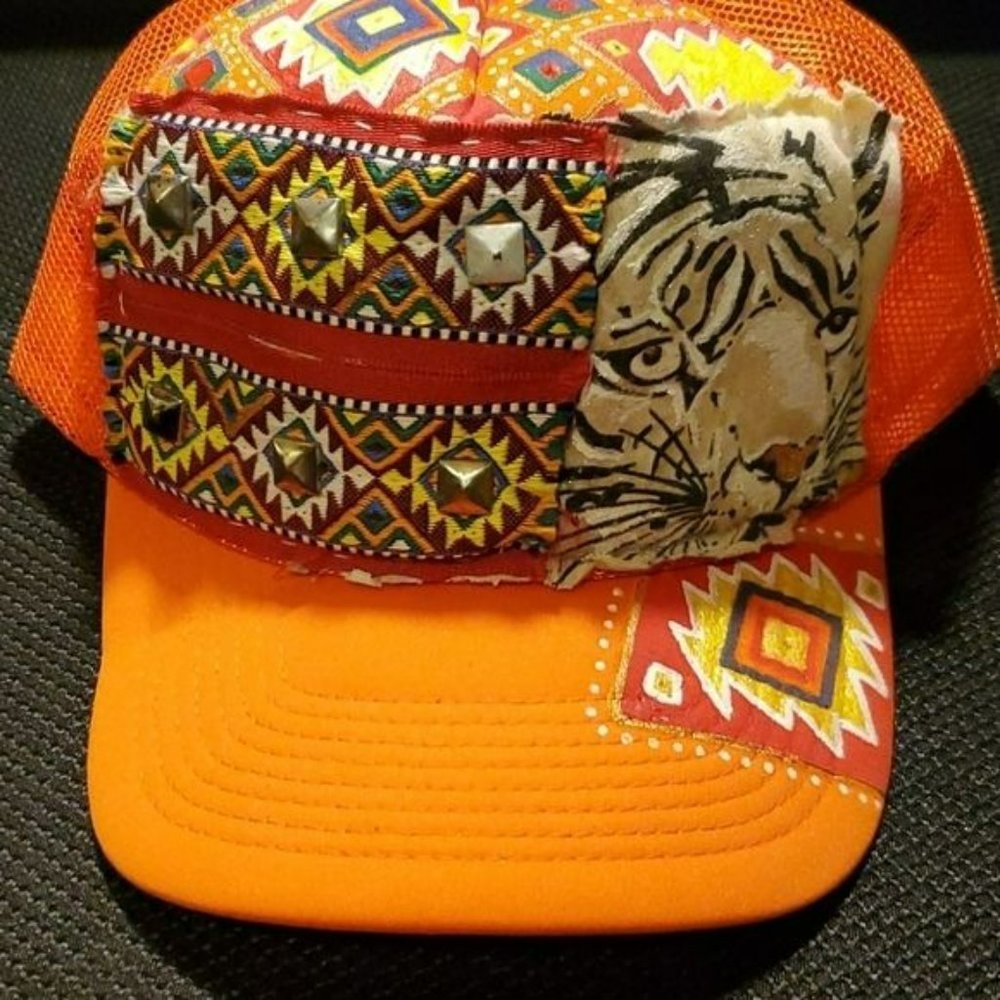 Trucker Hat, Custom Patchwork Euc - image 6
